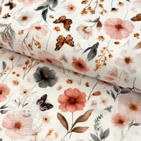 Viskóza se lnem Flower sea design D
