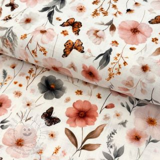 Viskóza se lnem Flower sea design D