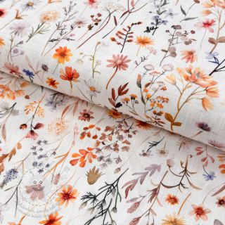 Viskóza se lnem Flower sea design B