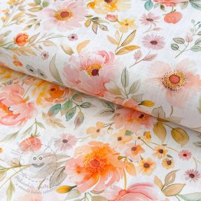 Viskóza se lnem Floral design A