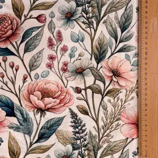 Viskóza se lnem Floral design D