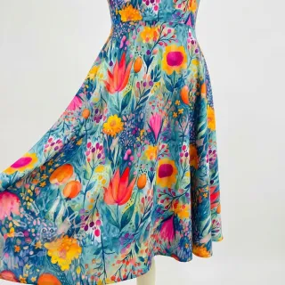 Úplet VISCOSE LYCRA HEAVY Tulips design E