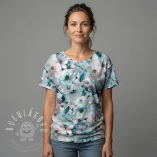 Úplet VISCOSE LYCRA HEAVY Classic flowers design B