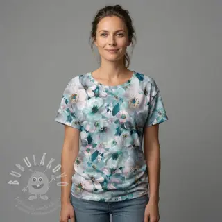 Úplet VISCOSE LYCRA HEAVY Classic flowers design B