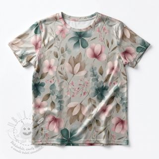 Úplet VISCOSE LYCRA HEAVY Classic flowers design C