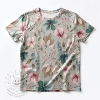 Úplet VISCOSE LYCRA HEAVY Classic flowers design C