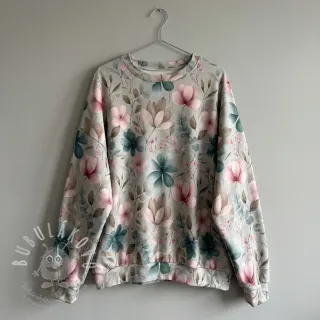 Úplet VISCOSE LYCRA HEAVY Classic flowers design C