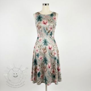 Úplet VISCOSE LYCRA HEAVY Classic flowers design C