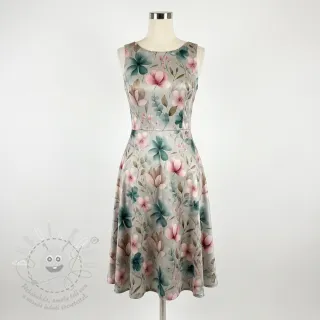 Úplet VISCOSE LYCRA HEAVY Classic flowers design C