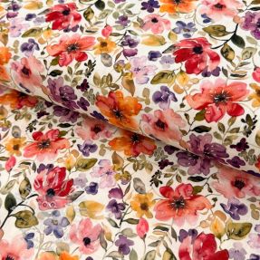 Viskóza se lnem Floral design B