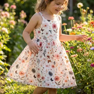 Viskóza se lnem Flower sea design D