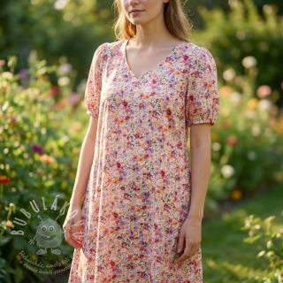 Viskóza se lnem Floral design C