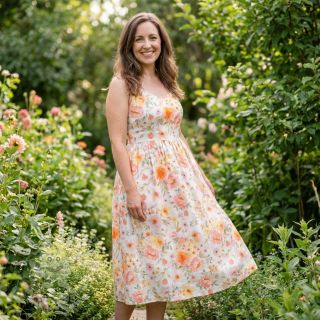 Viskóza se lnem Floral design A