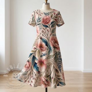 Viskóza se lnem Floral design D