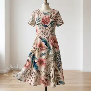 Viskóza se lnem Floral design D