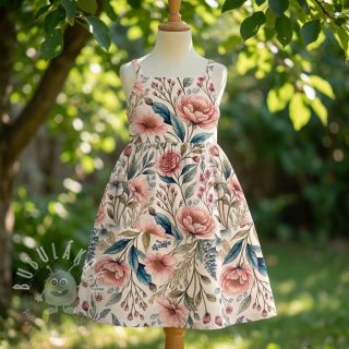 Viskóza se lnem Floral design D