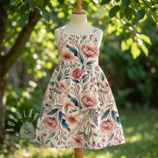 Viskóza se lnem Floral design D