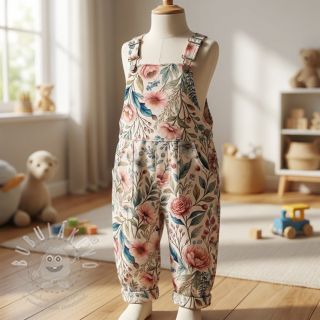 Viskóza se lnem Floral design D