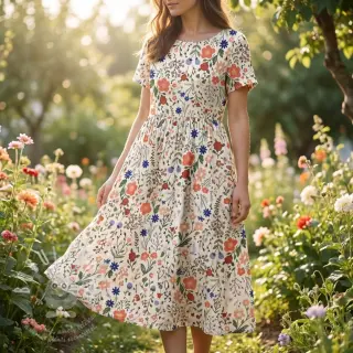 Viskóza se lnem Botanic design B