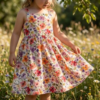 Viskóza se lnem Floral design B