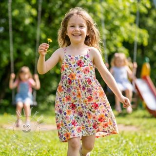 Viskóza se lnem Floral design B