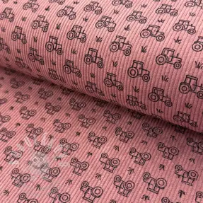 Manšestr STRETCH Tractors old pink