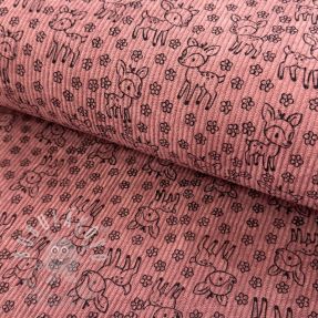 Manšestr STRETCH Little deer old pink