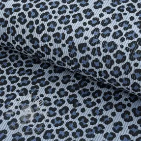 Manšestr STRETCH Little Leopard old blue