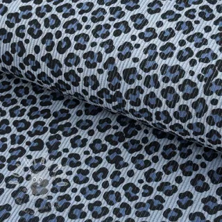 Manšestr STRETCH Little Leopard old blue