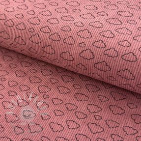 Manšestr STRETCH Little clouds old pink