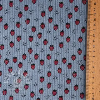 Manšestr STRETCH Little strawberries old blue