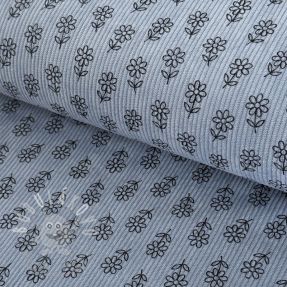 Manšestr STRETCH Little flower old blue