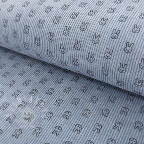 Manšestr STRETCH Little bunny old blue