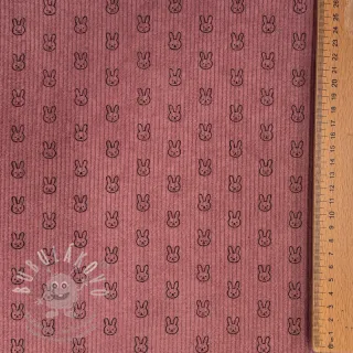 Manšestr STRETCH Little bunny old pink