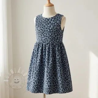 Manšestr STRETCH Little Leopard old blue