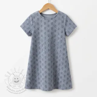 Manšestr STRETCH Little bunny old blue