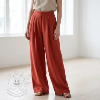 Viskóza se lnem SPANDEX terracotta