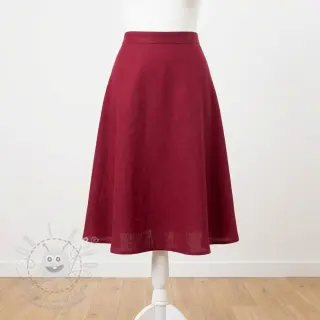 Viskóza se lnem SPANDEX burgundy