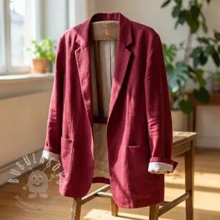 Viskóza se lnem SPANDEX burgundy