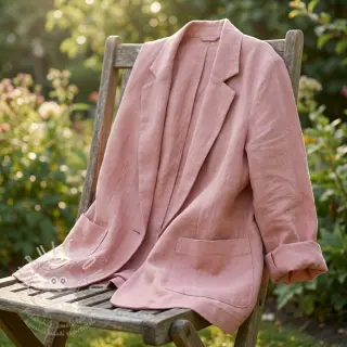 Viskóza se lnem SPANDEX old rose