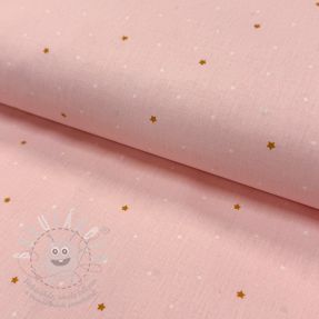 Bavlněná látka Sweet bear star light rose ORGANIC