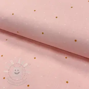 Bavlněná látka Sweet bear star light rose ORGANIC