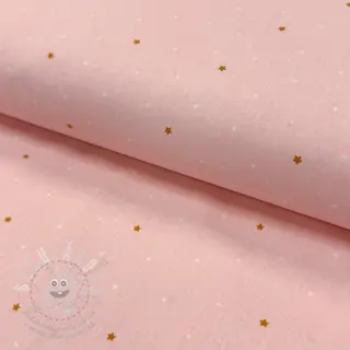 Bavlněná látka Sweet bear star light rose ORGANIC