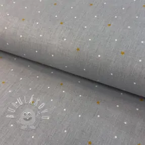 Bavlněná látka Sweet bear star light grey ORGANIC