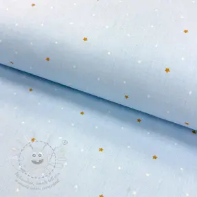 Bavlněná látka Sweet bear star light blue ORGANIC