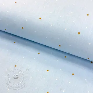 Bavlněná látka Sweet bear star light blue ORGANIC