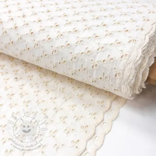 Bavlněná látka EMBROIDERY Rosemary white