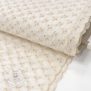 Bavlněná látka EMBROIDERY Rosemary off white
