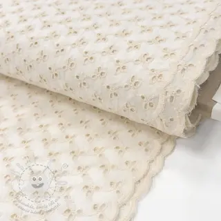 Bavlněná látka EMBROIDERY Rosemary off white