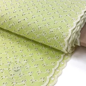 Bavlněná látka EMBROIDERY Rosemary lime